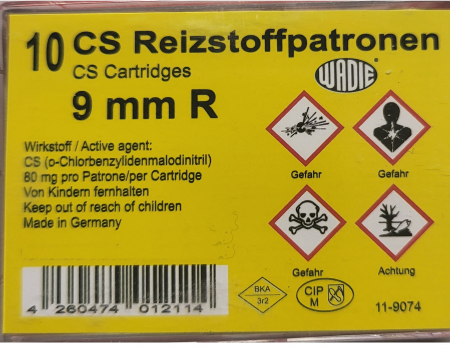 Wadie Gaspatronen CS 9 mm Revolver – 10 Stück